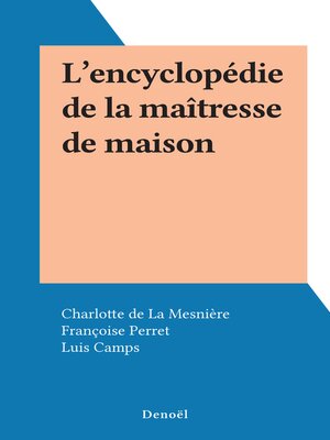 cover image of L'encyclopédie de la maîtresse de maison
